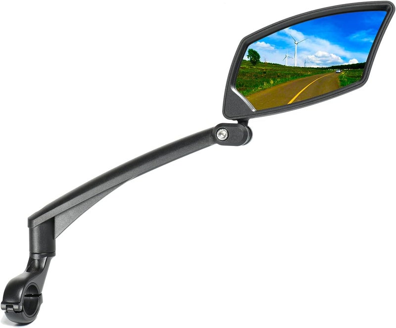 BriskMore Handlebar Bike Mirror, Scratch Resistant Glass Lens, Ajustable and Rotatable Safe Rearview Bicycle Mirror - Image 1